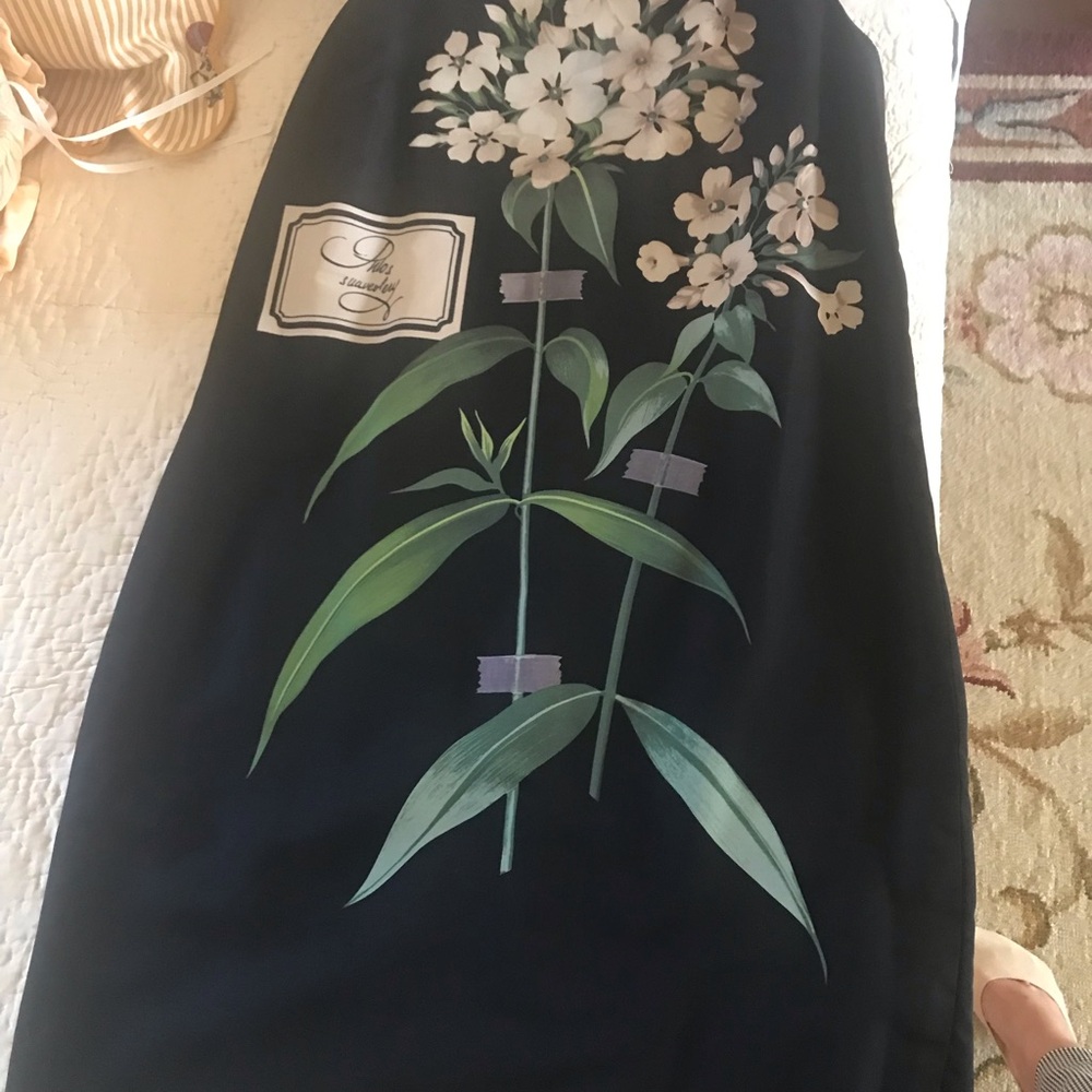 Floral Black Dress knee length:size 12